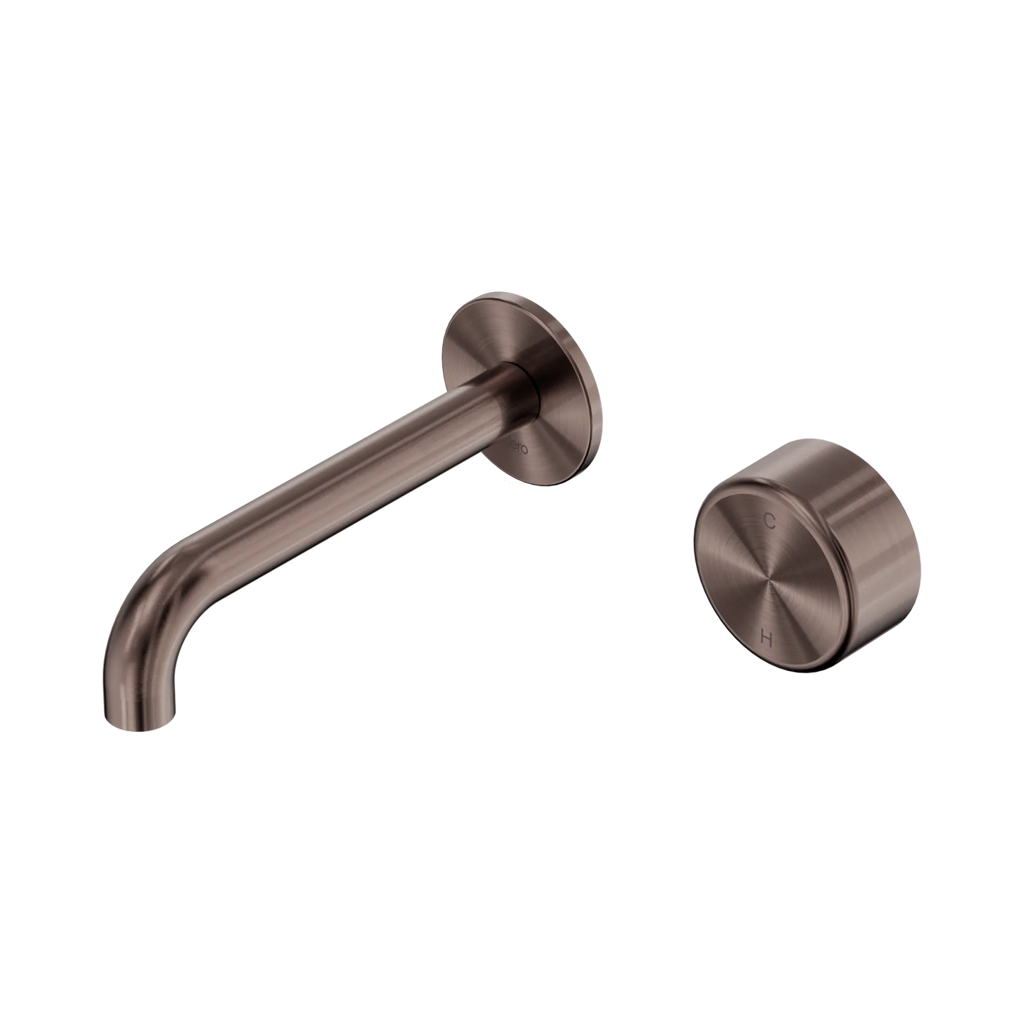 Serenity Progressive Wall Basin Mixer 160mm Spout With Metal Handle Brushed Bronze