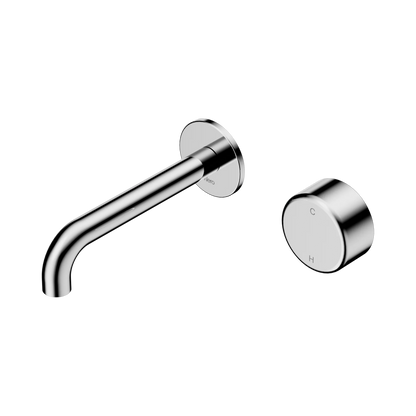 Serenity Progressive Wall Basin Mixer 160mm Spout With Metal Handle Chrome