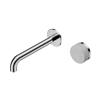 Serenity Progressive Wall Basin Mixer 185mm Spout With Carrara Handle Chrome