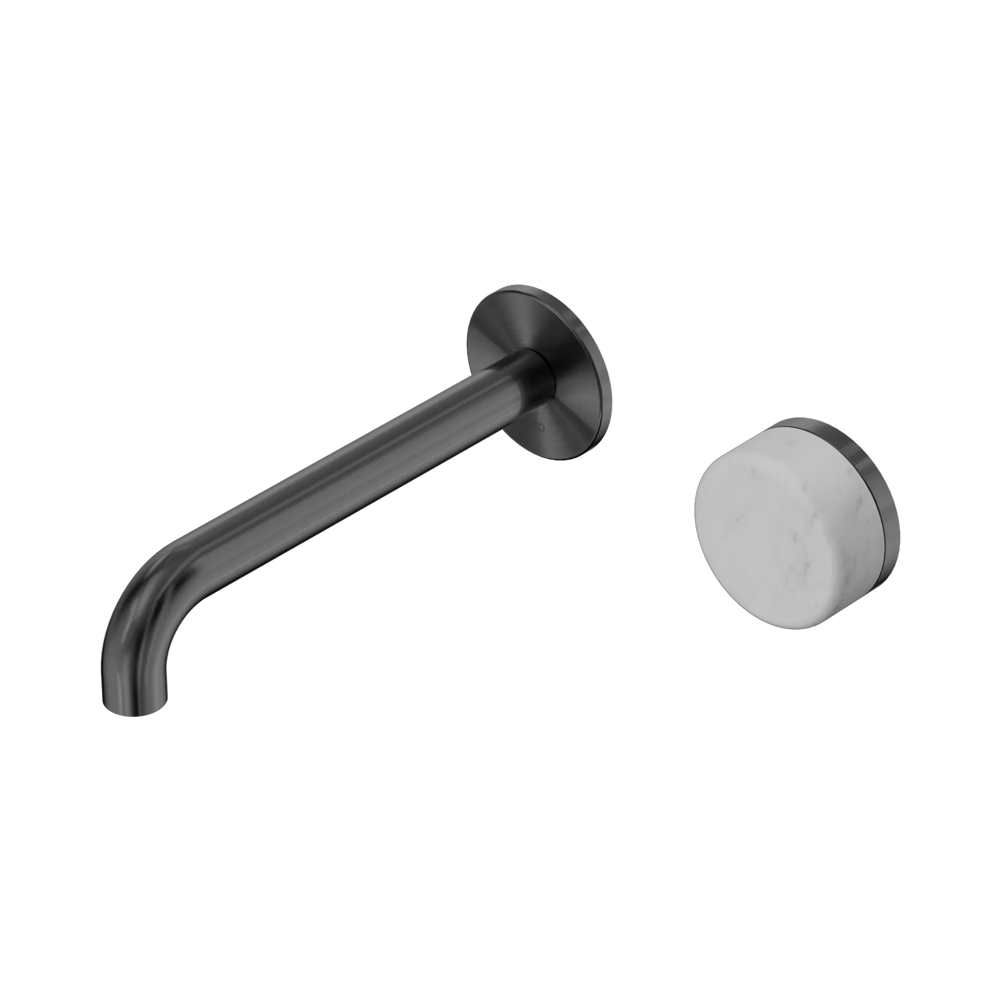 Serenity Progressive Wall Basin Mixer 185mm Spout With Carrara Handle Gun Metal