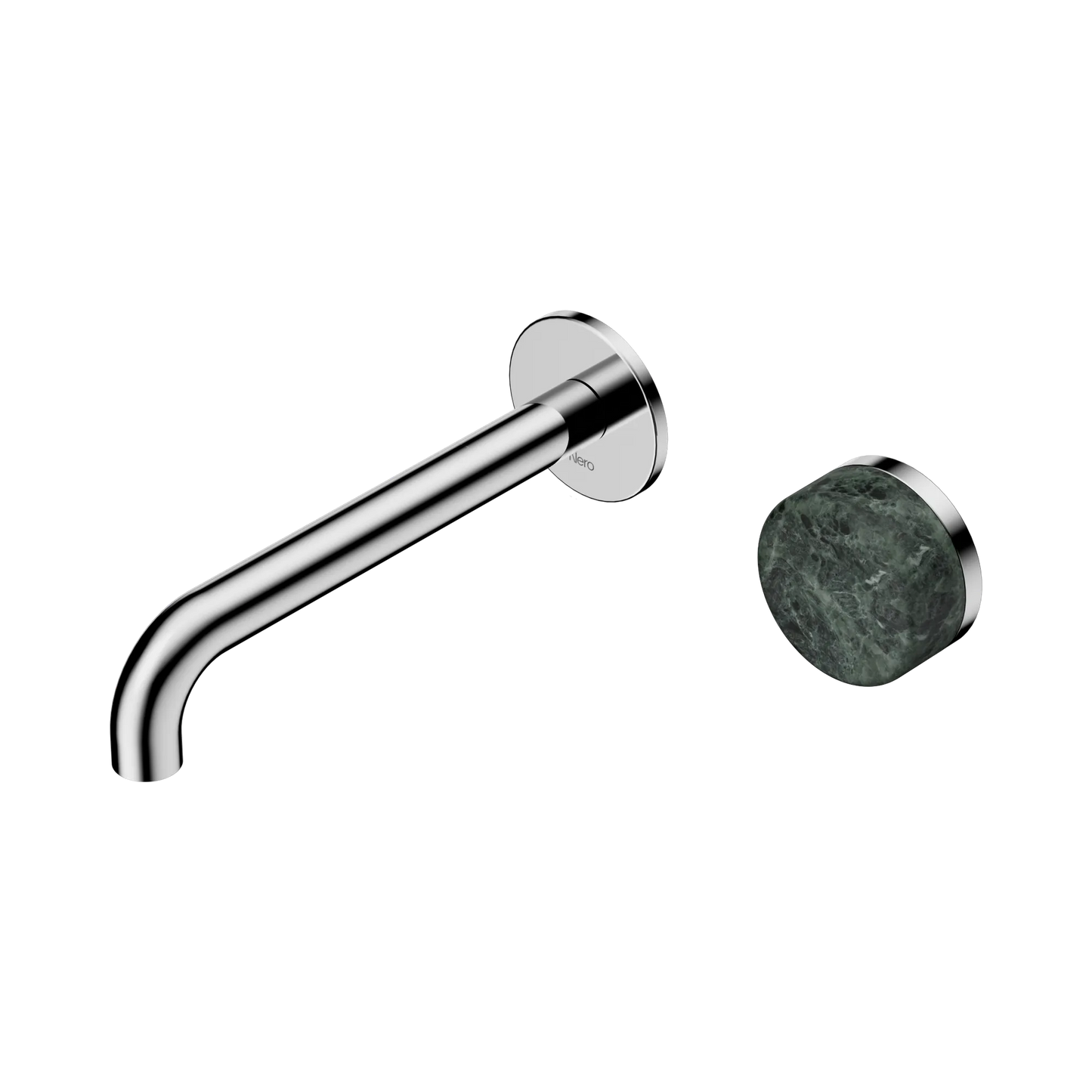 Serenity Progressive Wall Basin Mixer 185mm Spout With Verde Alpi Handle Chrome
