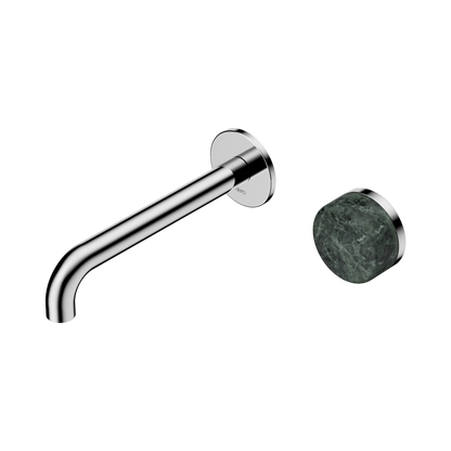 Serenity Progressive Wall Basin Mixer 185mm Spout With Verde Alpi Handle Chrome