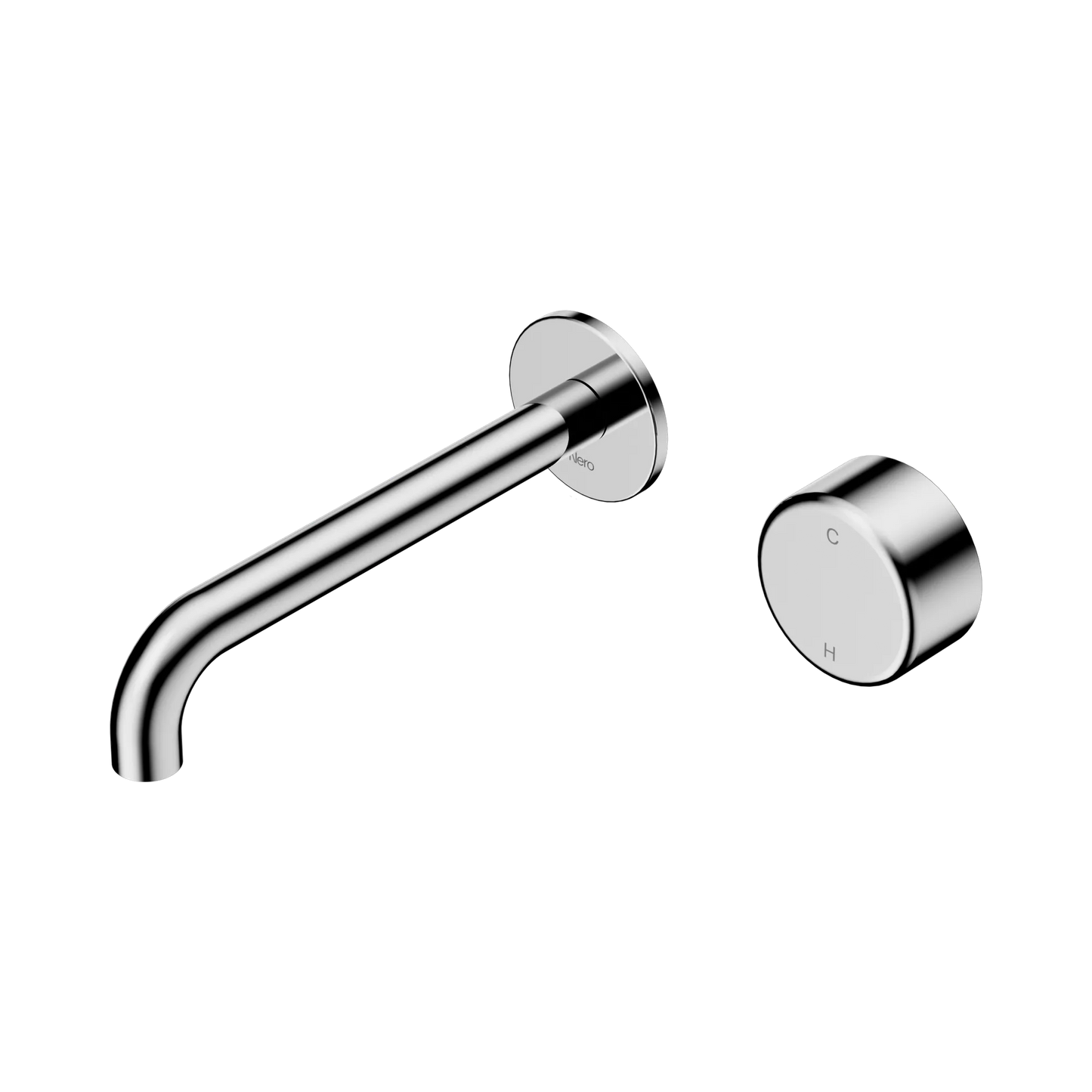 Serenity Progressive Wall Basin Mixer 185mm Spout With Metal Handle Chrome