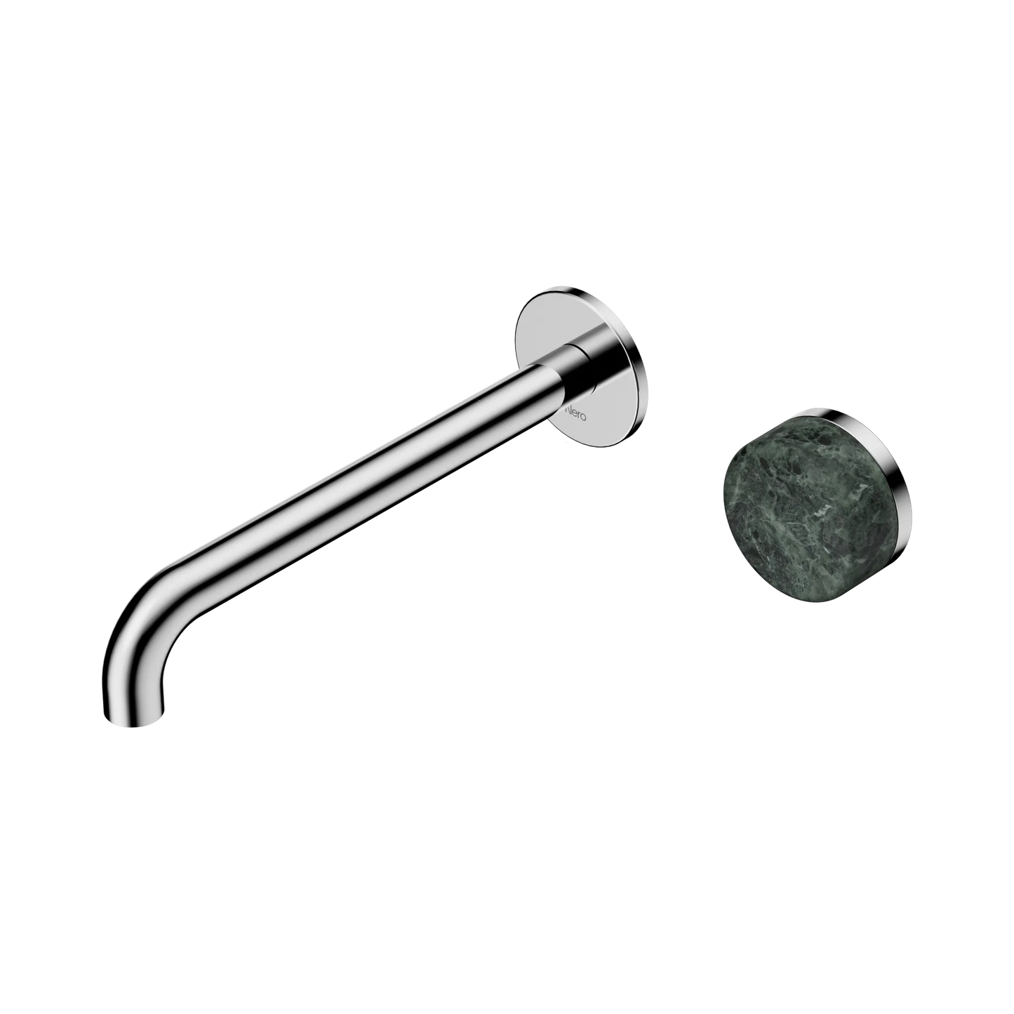 Serenity Progressive Wall Basin Mixer 220mm Spout With Verde Alpi Handle Chrome