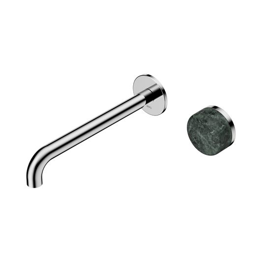 Serenity Progressive Wall Basin Mixer 220mm Spout With Verde Alpi Handle Chrome