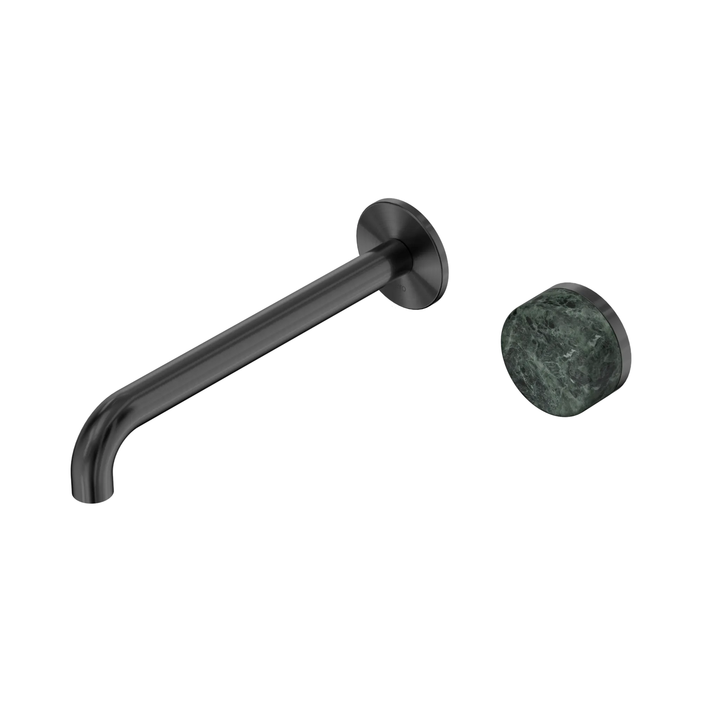 Serenity Progressive Wall Basin Mixer 220mm Spout With Verde Alpi Handle Gun Metal