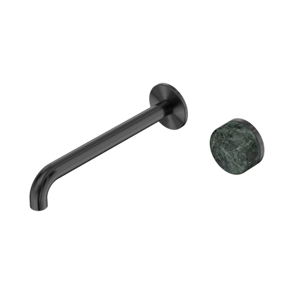Serenity Progressive Wall Basin Mixer 220mm Spout With Verde Alpi Handle Gun Metal