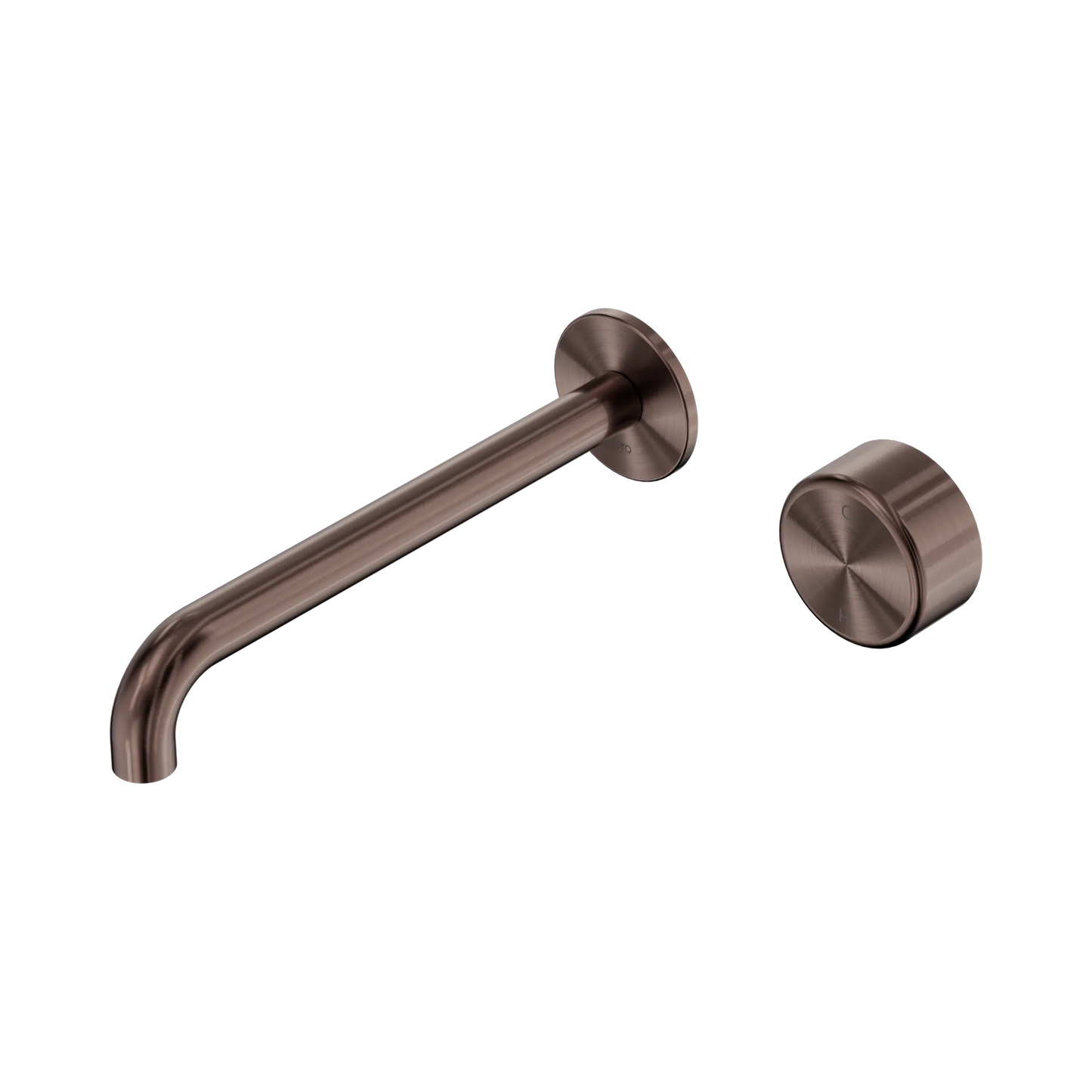 Serenity Progressive Wall Basin Mixer 220mm Spout With Metal Handle Brushed Bronze