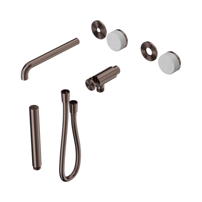 Serenity Progressive Shower System With Spout With Carrara Handle And Slim Shower Trim Kit Only Brushed Bronze