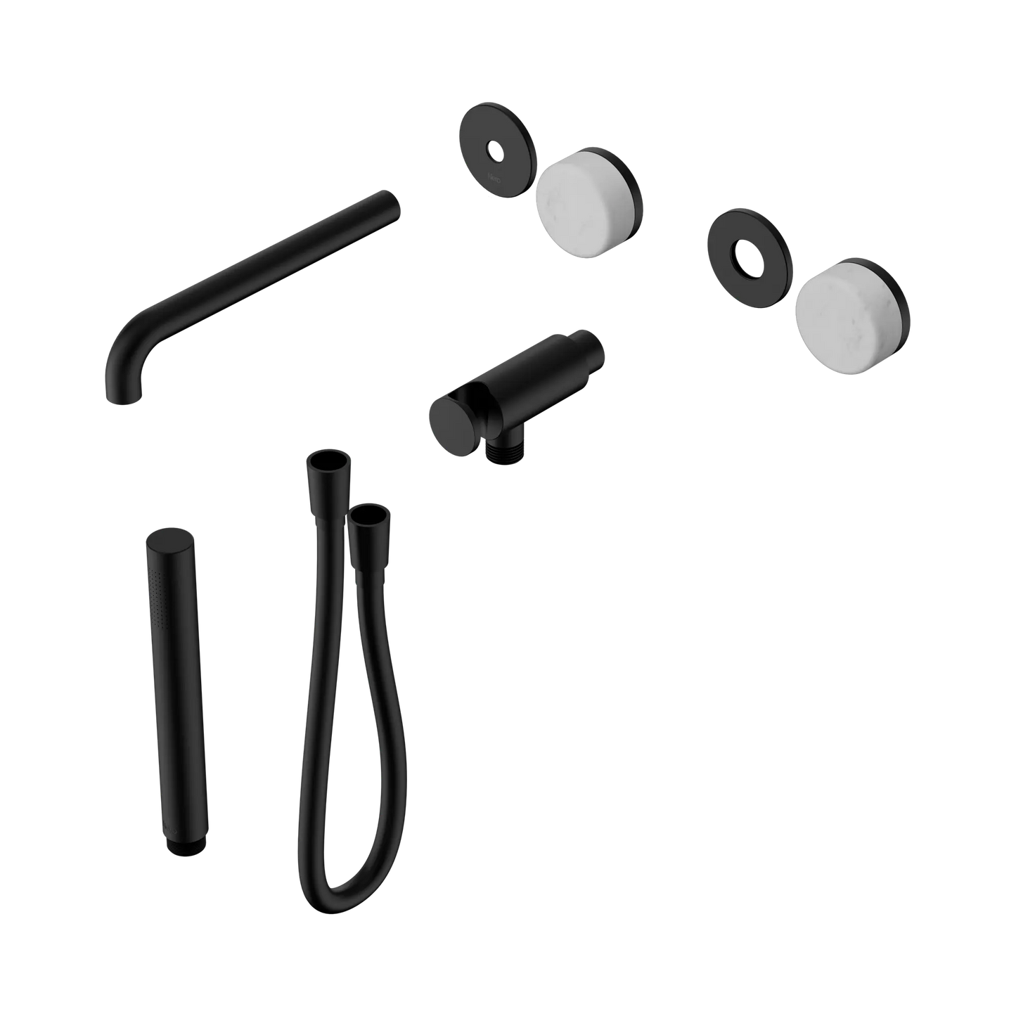 Serenity Progressive Shower System With Spout With Carrara Handle And Slim Shower Trim Kit Only Matte Black