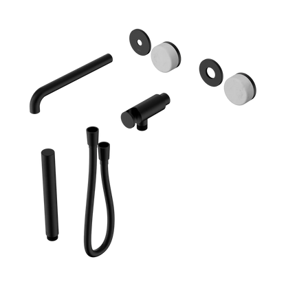 Serenity Progressive Shower System With Spout With Carrara Handle And Slim Shower Trim Kit Only Matte Black