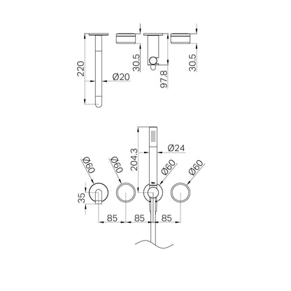 Serenity Progressive Shower System With Spout With Carrara Handle And Slim Shower Trim Kit Only Brushed Nickel