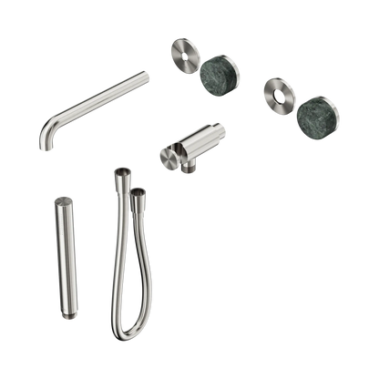 Serenity Progressive Shower System With Spout With Verde Alpi Handle And Slim Shower Trim Kit Only Brushed Nickel