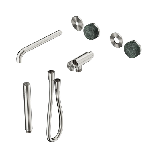 Serenity Progressive Shower System With Spout With Verde Alpi Handle And Slim Shower Trim Kit Only Brushed Nickel