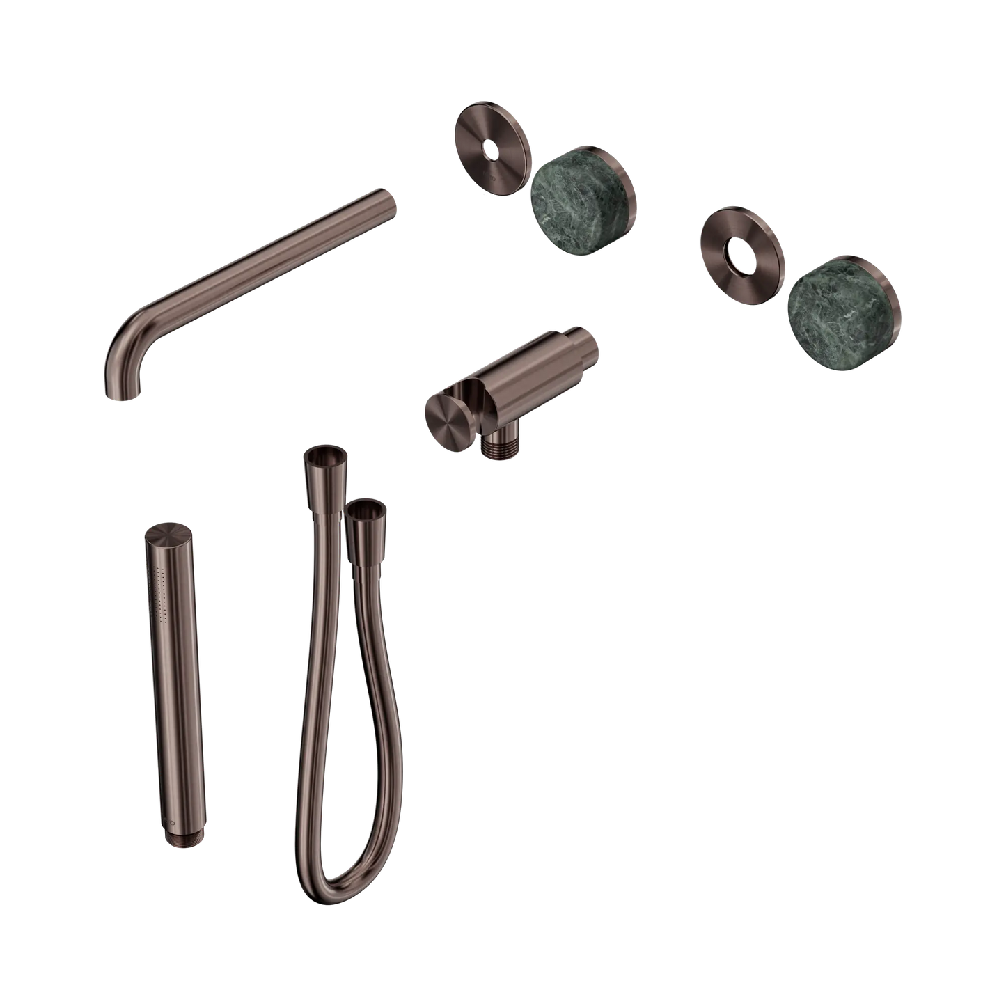Serenity Progressive Shower System With Spout With Verde Alpi Handle And Slim Shower Trim Kit Only Brushed Bronze