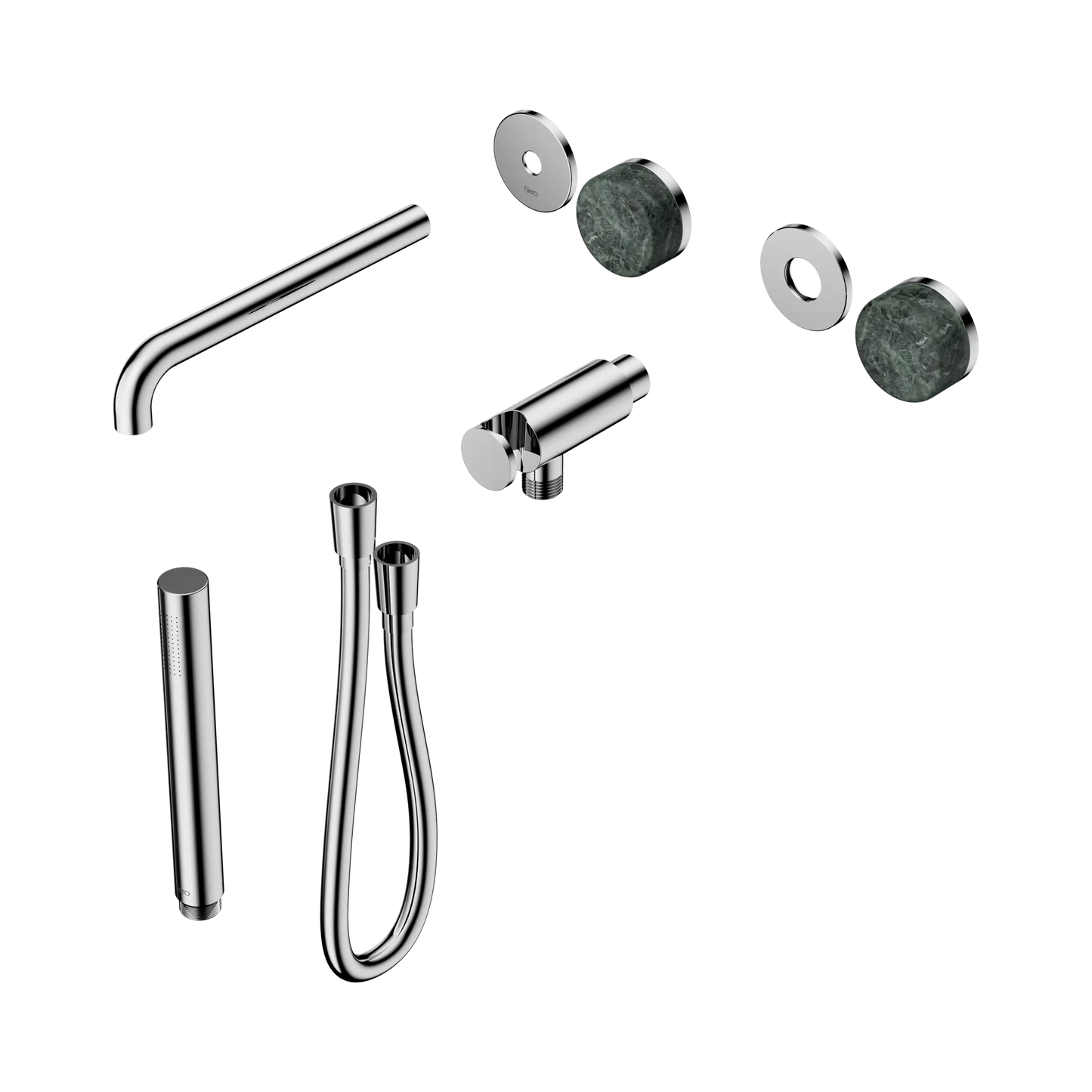 Serenity Progressive Shower System With Spout With Verde Alpi Handle And Slim Shower Trim Kit Only Chrome
