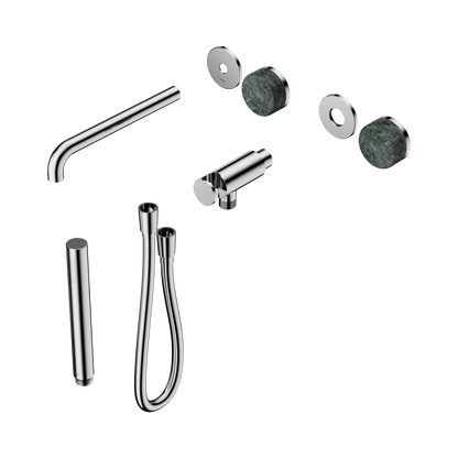 Serenity Progressive Shower System With Spout With Verde Alpi Handle And Slim Shower Trim Kit Only Chrome