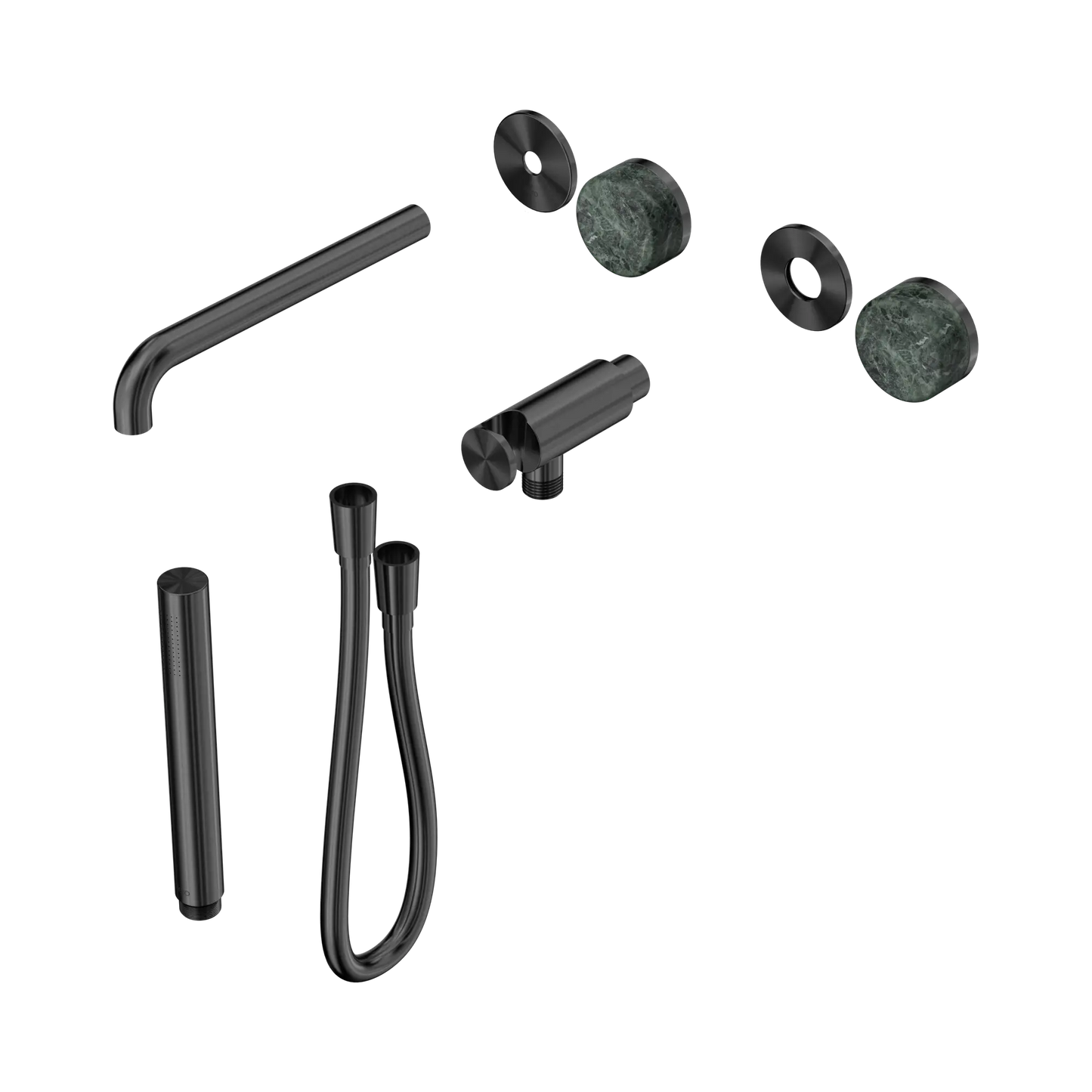 Serenity Progressive Shower System With Spout With Verde Alpi Handle And Slim Shower Trim Kit Only Gun Metal