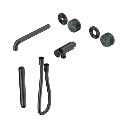 Serenity Progressive Shower System With Spout With Verde Alpi Handle And Slim Shower Trim Kit Only Gun Metal