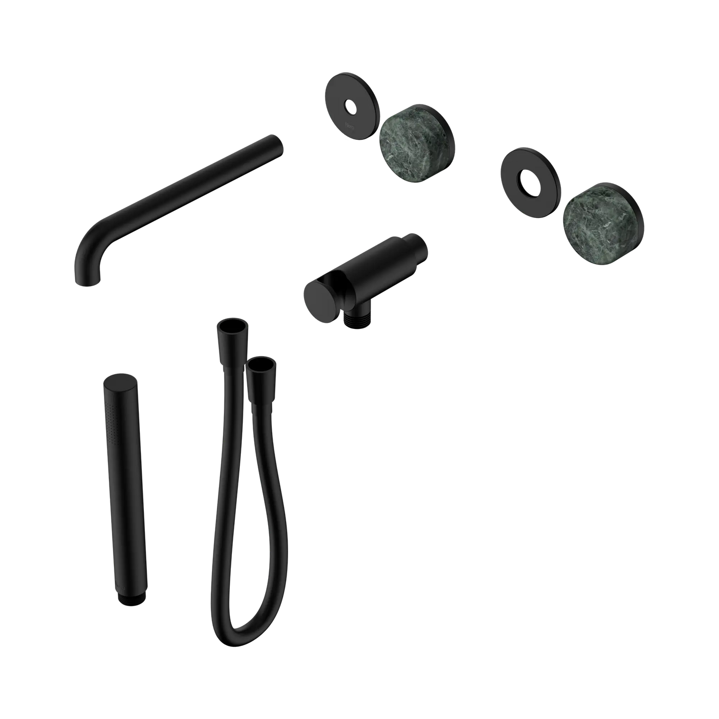 Serenity Progressive Shower System With Spout With Verde Alpi Handle And Slim Shower Trim Kit Only Matte Black