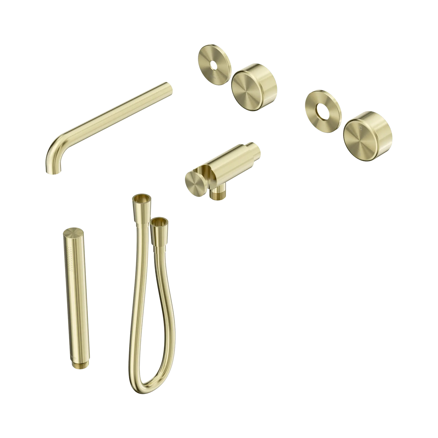Serenity Progressive Shower System With Spout With Metal Handle And Slim Shower Trim Kit Only Brushed Gold