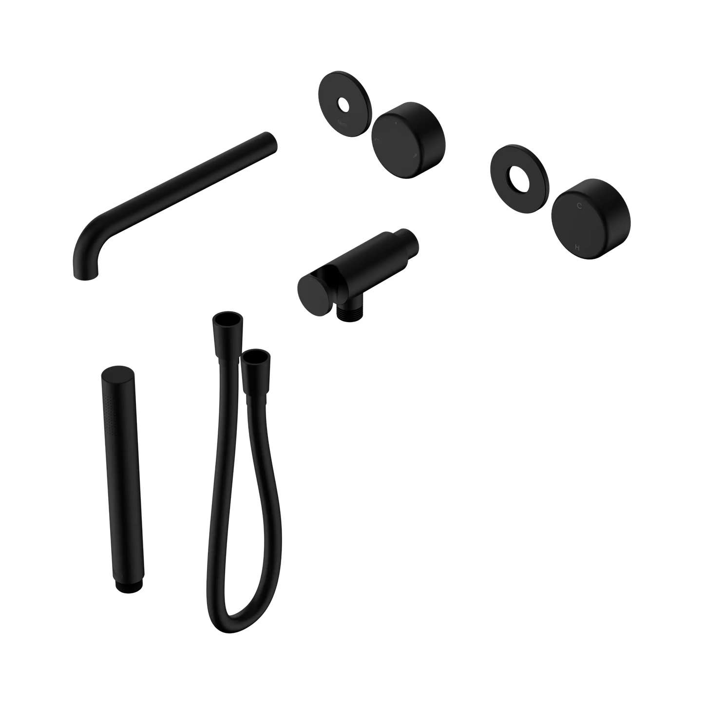 Serenity Progressive Shower System With Spout With Metal Handle And Slim Shower Trim Kit Only Matte Black