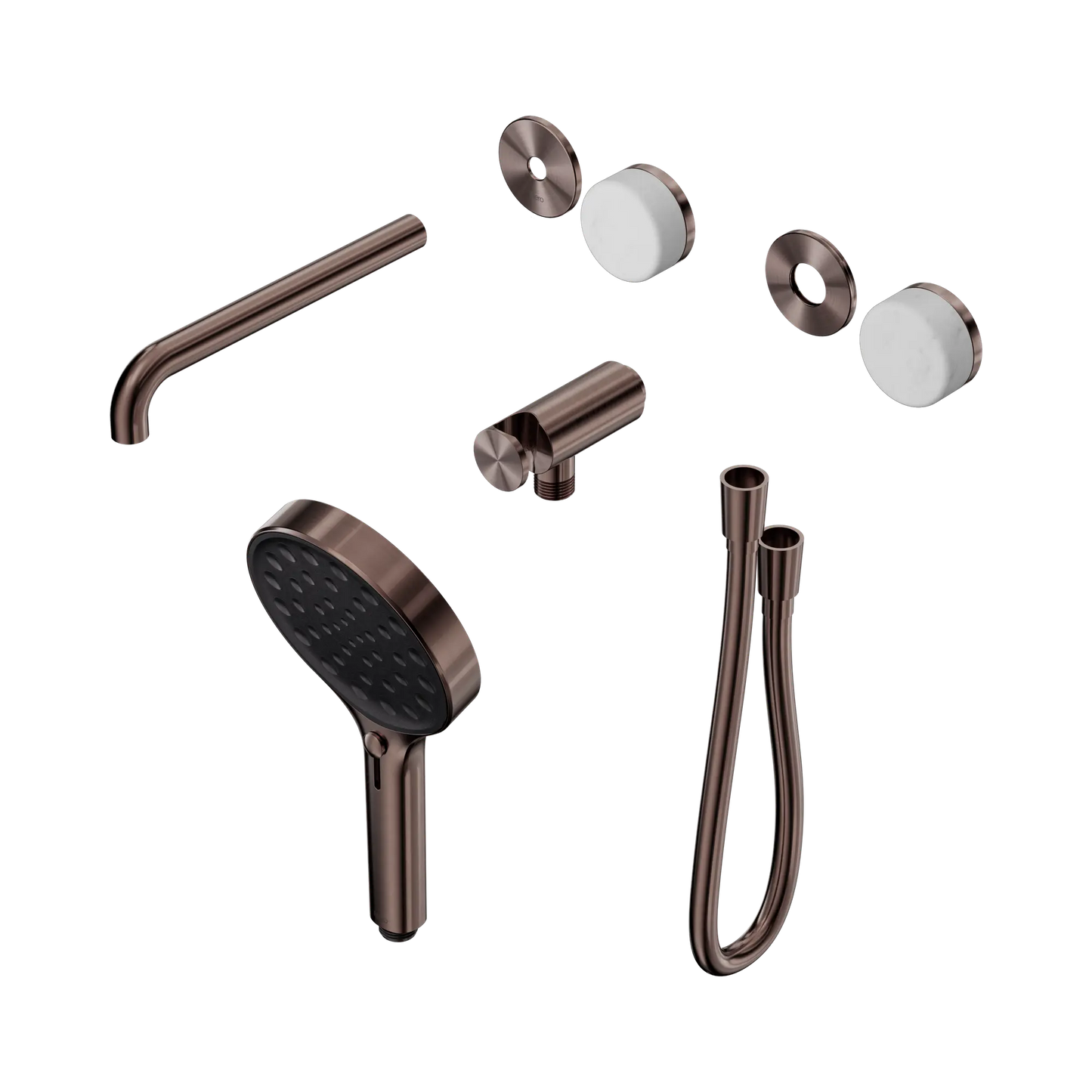 Serenity Progressive Shower System With Spout With Carrara Handle And Serenity Hand Shower Trim Kit Only Brushed Bronze