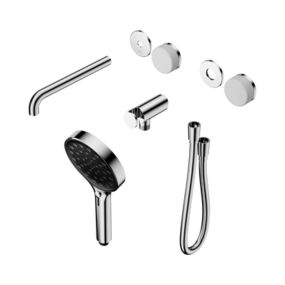 Serenity Progressive Shower System With Spout With Carrara Handle And Serenity Hand Shower Trim Kit Only Chrome