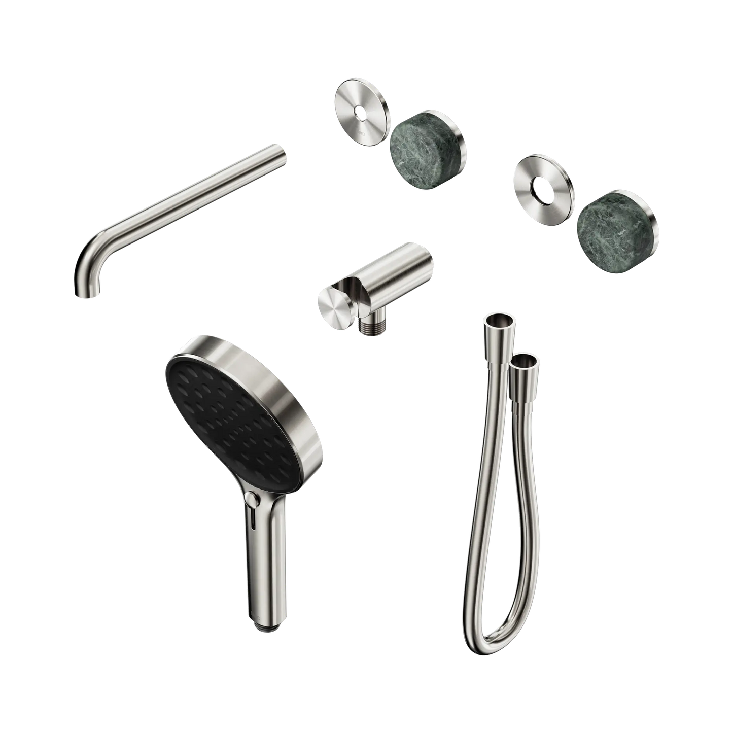 Serenity Progressive Shower System With Spout With Verde Alpi Handle And Serenity Hand Shower Trim Kit Only Brushed Nickel
