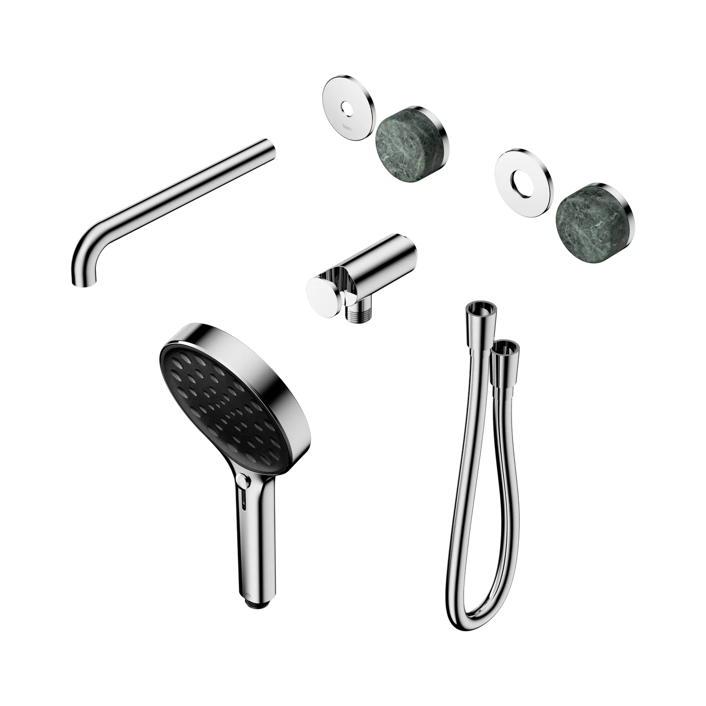 Serenity Progressive Shower System With Spout With Verde Alpi Handle And Serenity Hand Shower Trim Kit Only Chrome