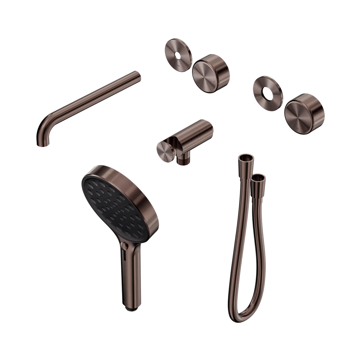 Serenity Progressive Shower System With Spout With Metal Handle And Serenity Hand Shower Trim Kit Only Brushed Bronze
