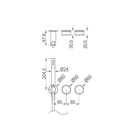 Serenity Progressive Shower System With Carrara Handle And Slim Shower Trim Kit Only Matte Black