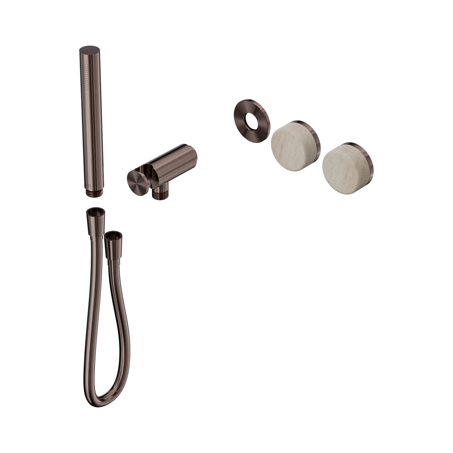 Serenity Progressive Shower System With Rome Travertine Handle And Slim Shower Trim Kit Only Brushed Bronze