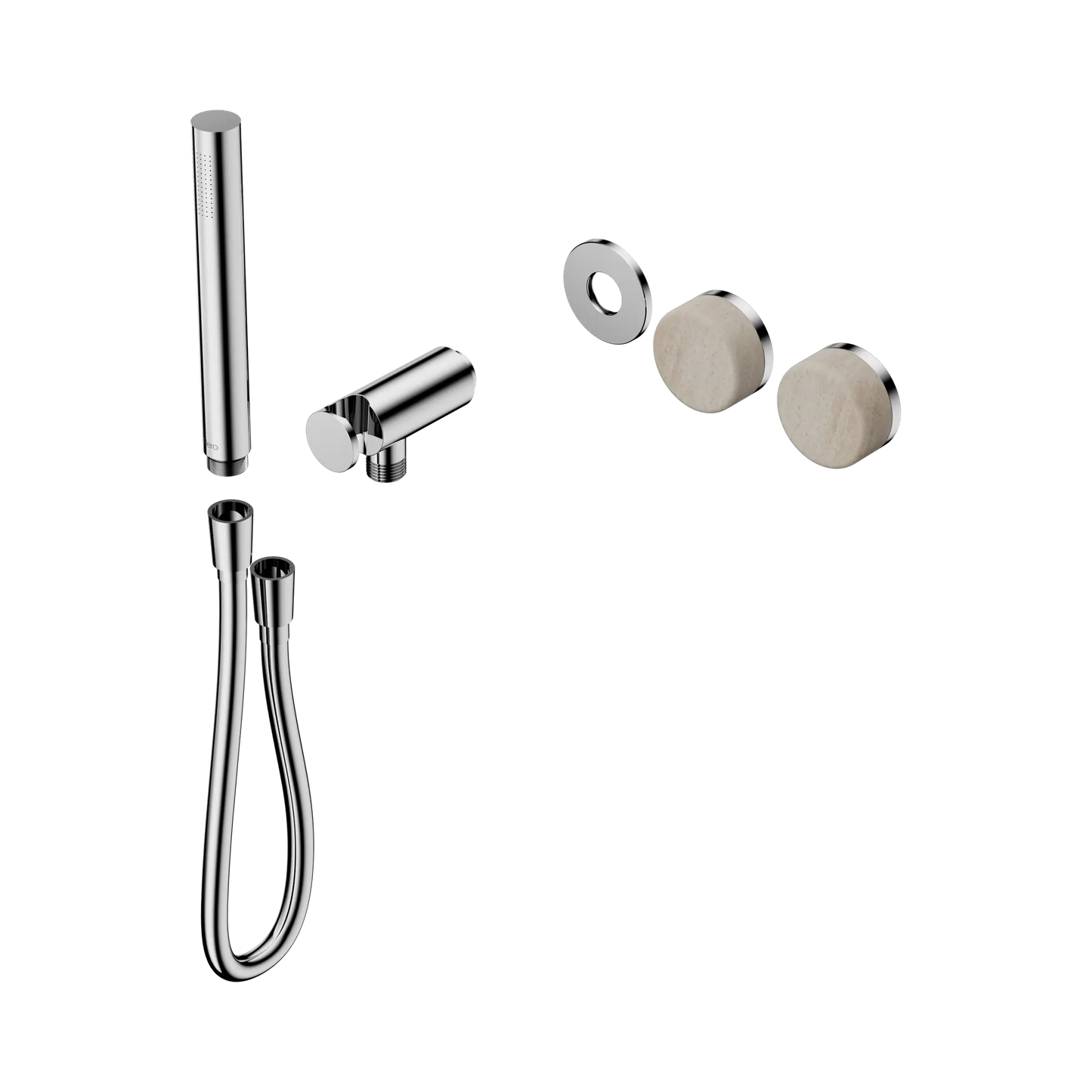Serenity Progressive Shower System With Rome Travertine Handle And Slim Shower Trim Kit Only Chrome