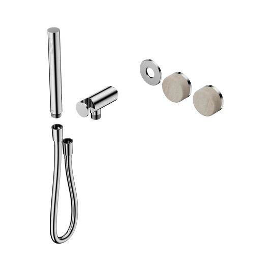 Serenity Progressive Shower System With Rome Travertine Handle And Slim Shower Trim Kit Only Chrome