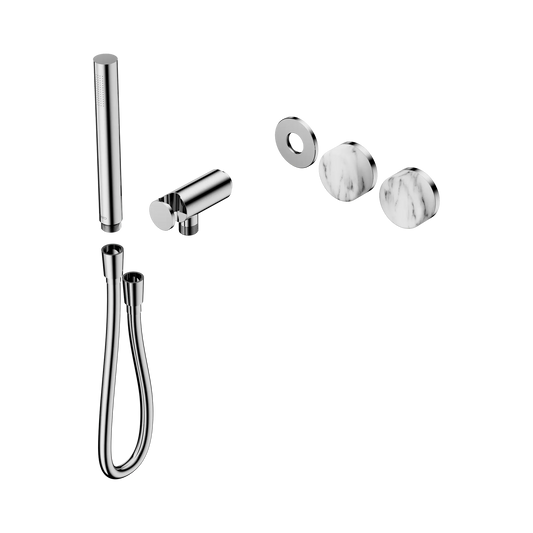 Serenity Progressive Shower System With Arabescato Corchia Handle And Slim Shower Trim Kit Only Chrome