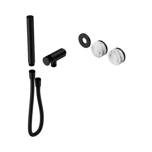 Serenity Progressive Shower System With Arabescato Corchia Handle And Slim Shower Trim Kit Only Matte Black