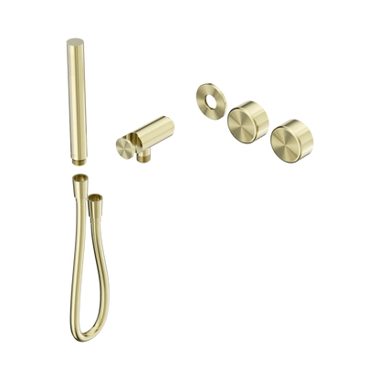 Serenity Progressive Shower System With Metal Handle And Slim Shower Trim Kit Only Brushed Gold