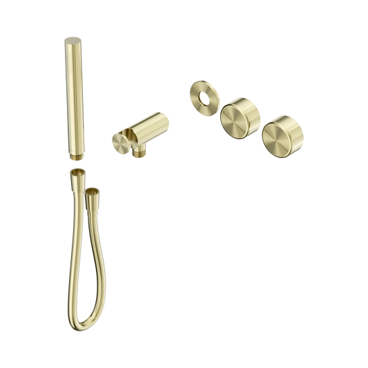 Serenity Progressive Shower System With Metal Handle And Slim Shower Trim Kit Only Brushed Gold