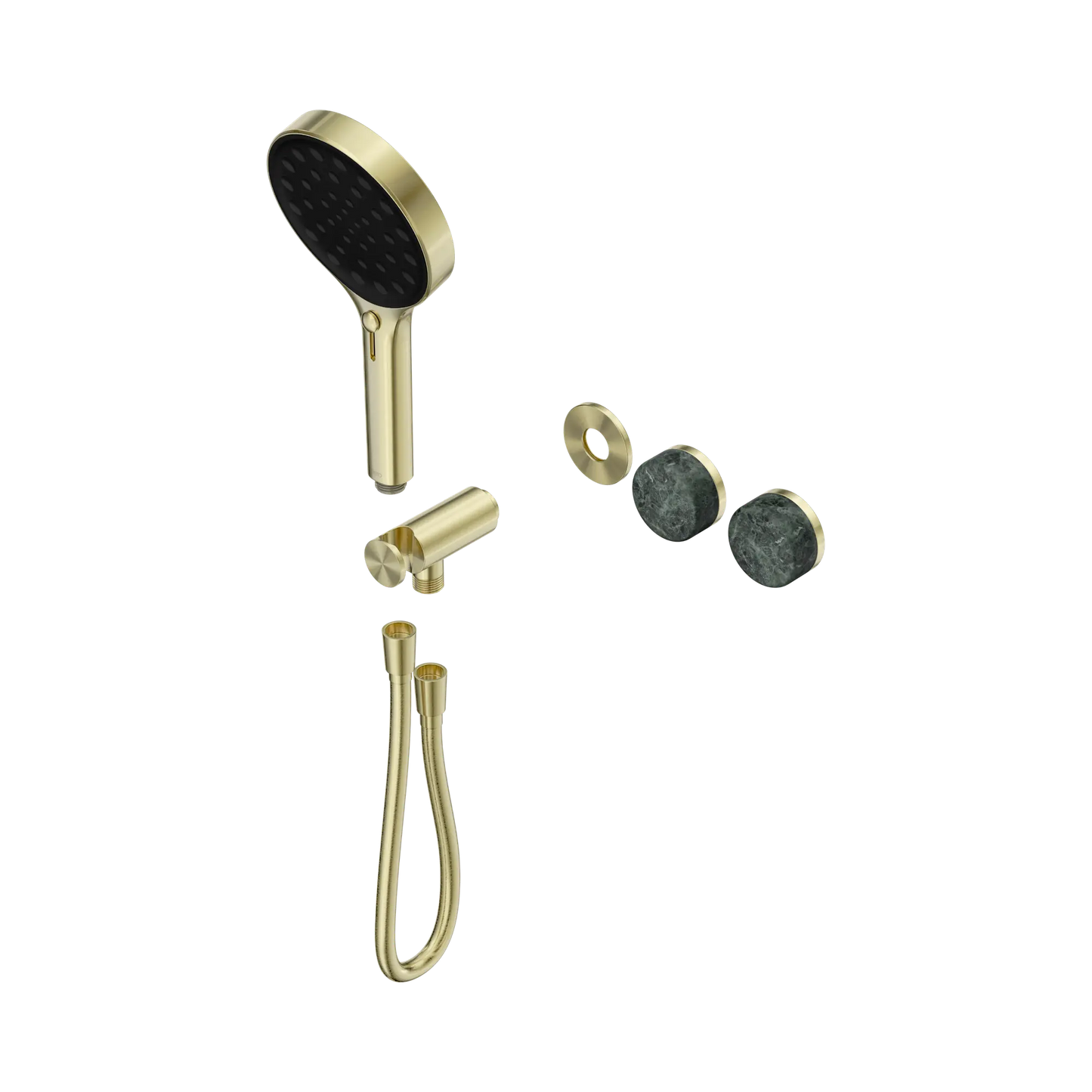 Serenity Progressive Shower System With Verde Alpi Handle And Serenity Hand Shower Trim Kit Only Brushed Gold