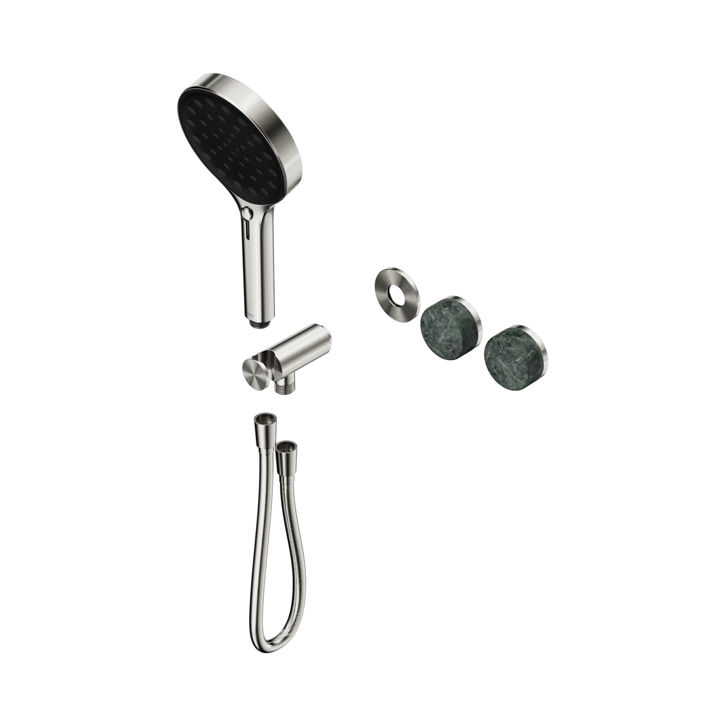 Serenity Progressive Shower System With Verde Alpi Handle And Serenity Hand Shower Trim Kit Only Brushed Nickel
