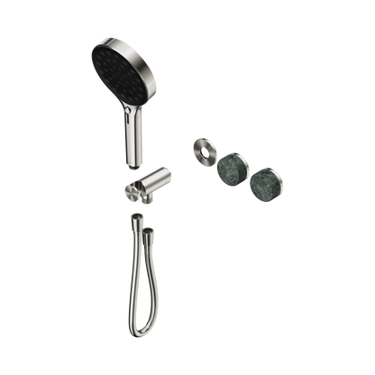 Serenity Progressive Shower System With Verde Alpi Handle And Serenity Hand Shower Trim Kit Only Brushed Nickel