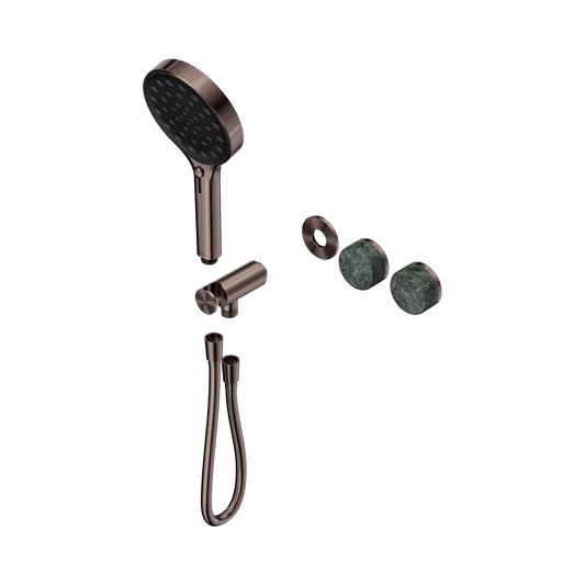 Serenity Progressive Shower System With Verde Alpi Handle And Serenity Hand Shower Trim Kit Only Brushed Bronze