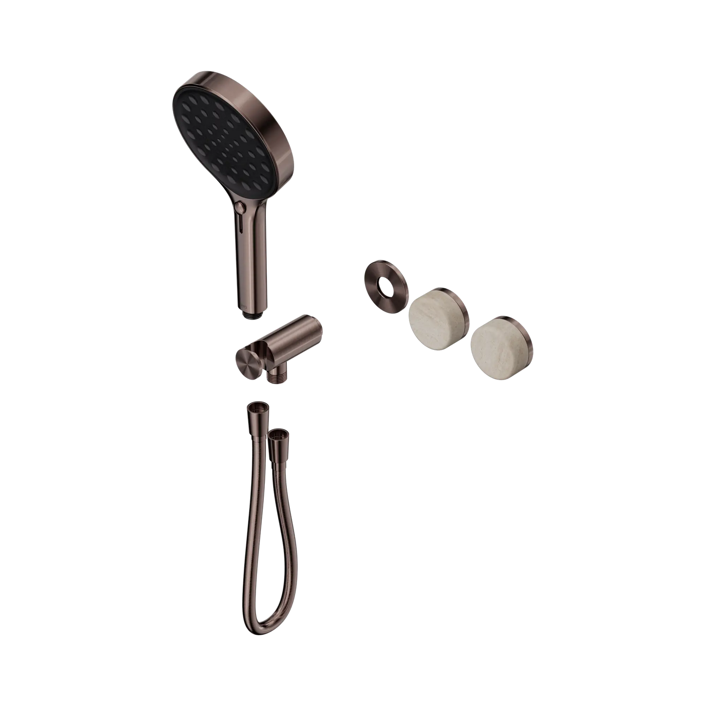 Serenity Progressive Shower System With Rome Travertine Handle And Serenity Hand Shower Trim Kit Only Brushed Bronze