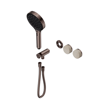 Serenity Progressive Shower System With Rome Travertine Handle And Serenity Hand Shower Trim Kit Only Brushed Bronze