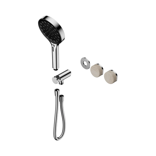Serenity Progressive Shower System With Rome Travertine Handle And Serenity Hand Shower Trim Kit Only Chrome
