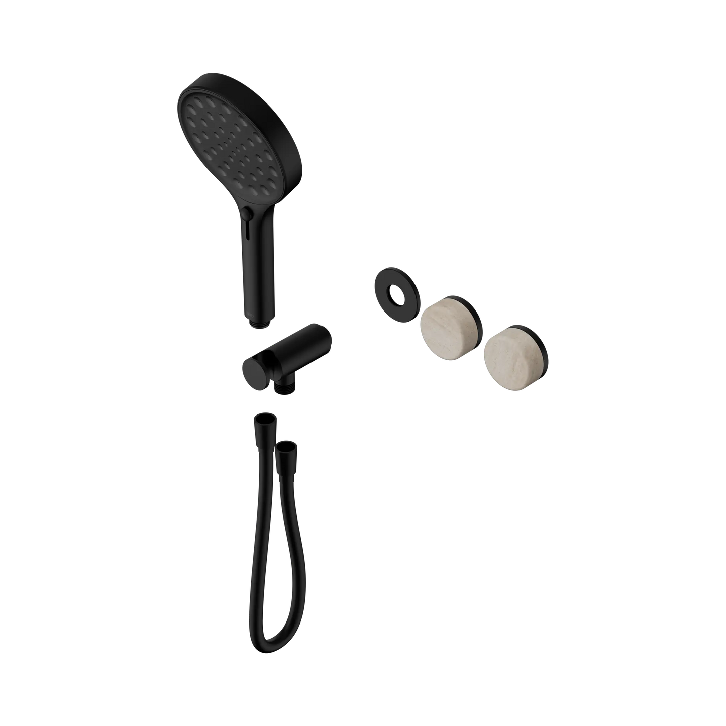 Serenity Progressive Shower System With Rome Travertine Handle And Serenity Hand Shower Trim Kit Only Matte Black