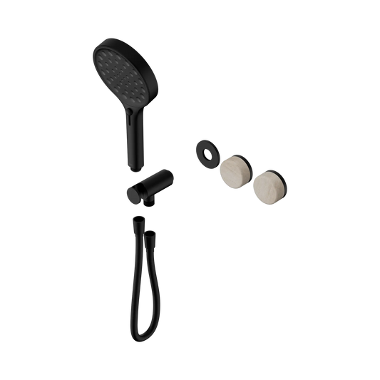 Serenity Progressive Shower System With Rome Travertine Handle And Serenity Hand Shower Trim Kit Only Matte Black