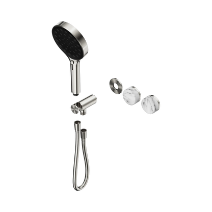 Serenity Progressive Shower System With Arabescato Corchia Handle And Serenity Hand Shower Trim Kit Only Brushed Nickel