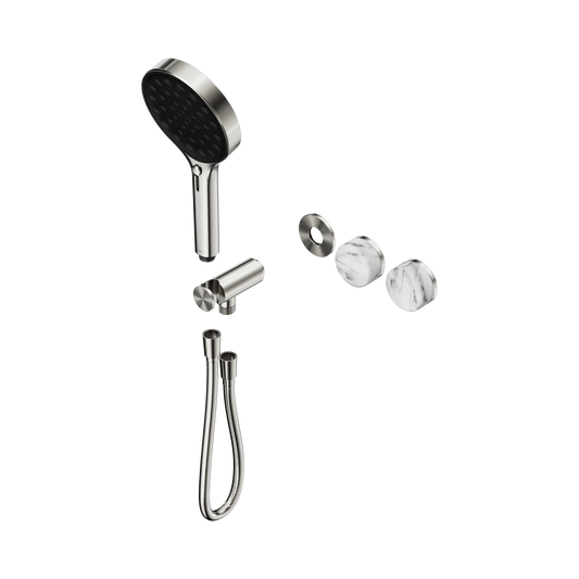 Serenity Progressive Shower System With Arabescato Corchia Handle And Serenity Hand Shower Trim Kit Only Brushed Nickel
